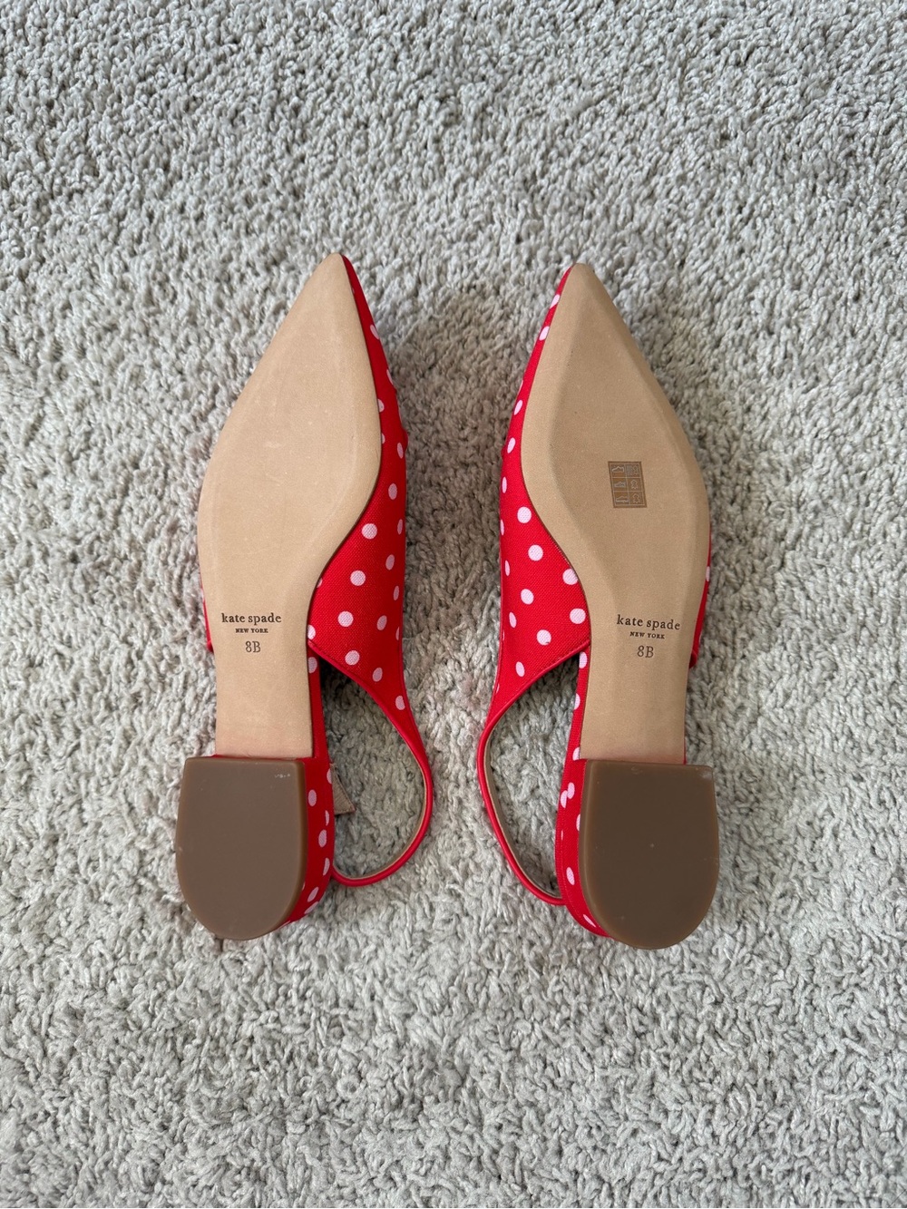 NWOT Kate Spade Red Polka Veronica Flats Size 8 - Picture 13 of 13
